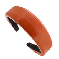 STATEMENT PATENT FAUX VEGAN LEATHER SOLID COLOR HEADBAND