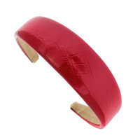 STATEMENT PATENT FAUX VEGAN CROCODILE LEATHER SOLID COLOR HEADBAND