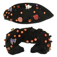 HALLOWEEN ENAMEL CHARM TOP KNOT HEADBAND