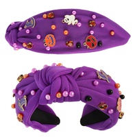 HALLOWEEN ENAMEL CHARM TOP KNOT HEADBAND