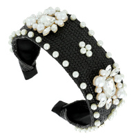 FASHION PEARL STRAW WOVEN HEADBAND