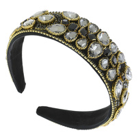 CRYSTAL EMBELLISHED MULTICOLOR RHINESTONE TRIM BAROQUE JEWELED  HEADBAND