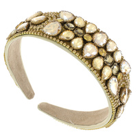 CRYSTAL EMBELLISHED MULTICOLOR RHINESTONE TRIM BAROQUE JEWELED  HEADBAND