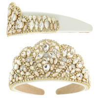 JEWEL EMBELLISHED CROWN-SHAPED HEADBAND