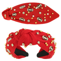 FOOTBALL THEME TOP KNOTTED HEADBAND