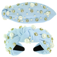 FAUX FELT CORDUROY TOP KNOTTED HEADBAND