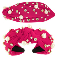 FAUX FELT CORDUROY TOP KNOTTED HEADBAND