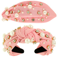 FAUX FELT CORDUROY TOP KNOTTED HEADBAND