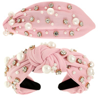 FAUX FELT CORDUROY TOP KNOTTED HEADBAND