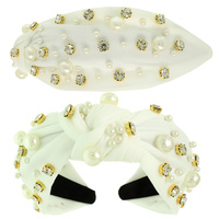 FAUX FELT CORDUROY TOP KNOTTED HEADBAND