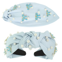 LONG TAIL BOW THEME JEWELED HEADBAND