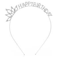 CRYSTAL RHINESTONE HAPPY BIRTHDAY WITH CROWN HEAD BAND