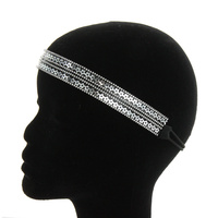 CLEAR PRETTY FLOWER HEADBAND W/ CRYSTALS