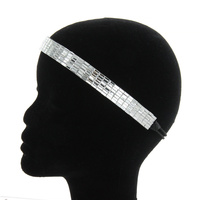 CLEAR PRETTY RECTANGLE PAVED HEADBAND W/ CRYSTALS