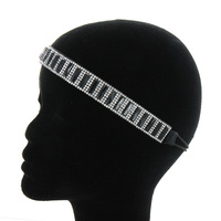 BLACK PRETTY DETAILED RHINESTONE HEADBAND W/ CRYSTALS