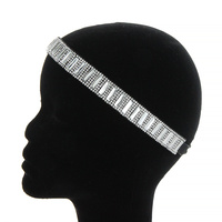 CLEAR PRETTY DETAILED RHINESTONE HEADBAND W/ CRYSTALS