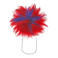 Hf2019Rp Red Hatters Feather Flower Hair Comb Fascinator