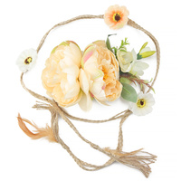 MULTI FLOWER CORSAGE BELT AND HAIR ACCESSORY