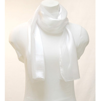 Satin And Chiffon Striped Scarf Hg7000Wh