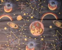 Chiffon Scarf With Planets And Constellation Pattern Print Hg7322Dz
