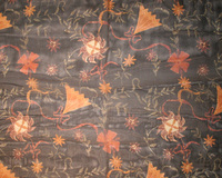 Chiffon Scarf With Flowers And Leaves Pattern Print Hg7332Dz