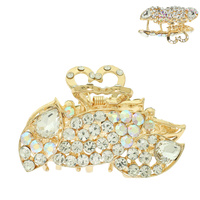 CRYSTAL PAVE LEAF HAIR CLAW CLIP