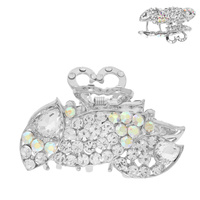 CRYSTAL PAVE LEAF HAIR CLAW CLIP