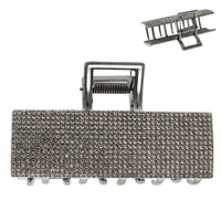 CRYSTAL PAVE RECTANGULAR METAL HAIR CLAW CLIP