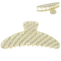 RHINESTONE PAVE CRESCENT SHAPE HAIR CLAW CLIP