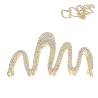 CRYSTAL RHINESTONE WAVE METAL HAIR CLAW CLIP