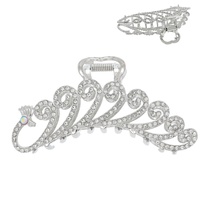 CRYSTAL RHINESTONE PEACOCK METAL HAIR CLAW CLIP