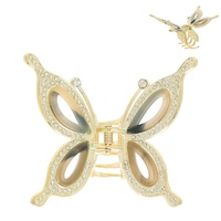 CRYSTAL PAVE BUTTERFLY PONYTAIL HAIR CLAW CLIP