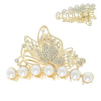 CRYSTAL PAVE BUTTERFLY FILIGREE HAIR CLAW CLIP