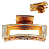 RHINESTONE PAVE OPEN RECTANGLE HAIR CLAW CLIP