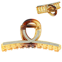 RHINESTONE PAVE SINGLE LOOP HAIR CLAW CLIP