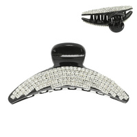 RHINESTONE PAVE CRESCENT SHAPE HAIR CLAW CLIP
