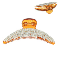 RHINESTONE PAVE CRESCENT SHAPE HAIR CLAW CLIP