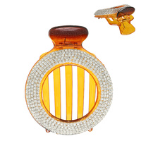 RHINESTONE PAVE OPEN CIRCLE HAIR CLAW CLIP