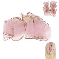 RHINESTONE LACED RIPPLED MESH HAIR CLAW CLIP