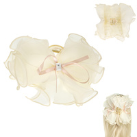 CRYSTAL RUFFLED SHEER MESH HAIR CLAW CLIP