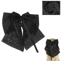 OVERSIZED RHINESTONE MESH BOW KNOT HAIR CLAW CLIP