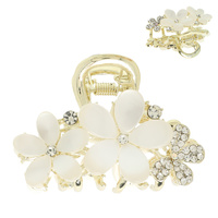 DECORATIVE RHINESTONE FLOWER HAIR CLAW CLIP