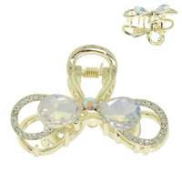 FASHION JEWELED THREE LOOP BOW HAIR CLAW CLIP