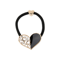 Acrylic Heart With Stones Elastic Ponytail Holder Hsy5006G