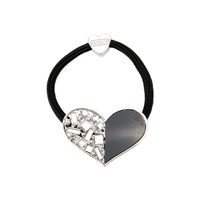 Acrylic Heart With Stones Elastic Ponytail Holder Hsy5006R