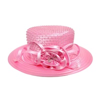 STONE STUDDED ROSE BOW BRAID HAT