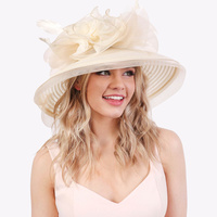 KENTUCKY DERBY CHURCH TEA PARTY FLORAL BRAID HAT - DRESSY OCCASION HATS