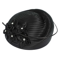 FLORAL METALLIC DRESSY PILL BOX BRAID HAT