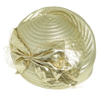 RIBBON METALLIC DRESSY NETTED PILL BOX BRAID HAT