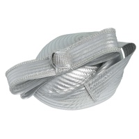 RIBBON METALLIC DRESSY PILL BOX BRAID HAT